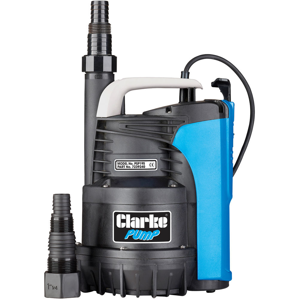 Clarke 7239240 PSP195 1¼" 600W 195Lpm 9m Head Puddle Pump with Float Switch 230V 
