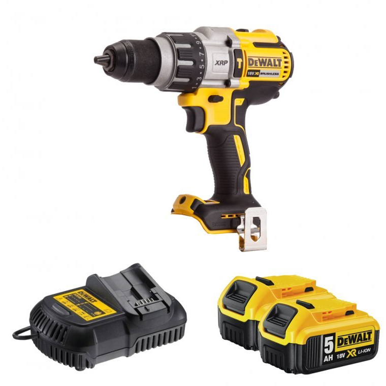 DeWalt DCD996P2-GB 18V XR Brushless Combi Drill with 2x 5.0AH Batteries in TSTAK Case