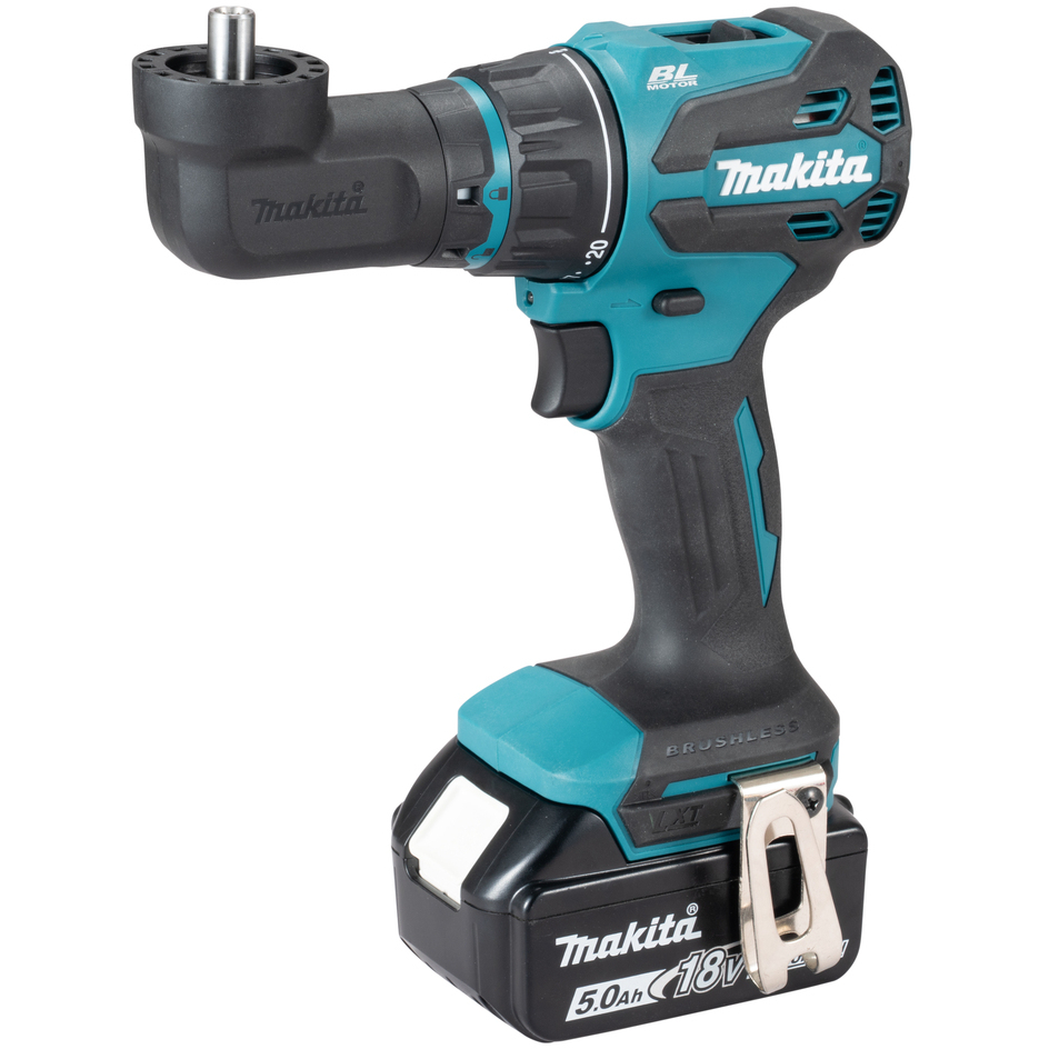 Makita DDF491RTJ 18V LXT Interchangeable head Drill / Driver with 2x 5.0Ah Batteries and Charger in Makpac Case