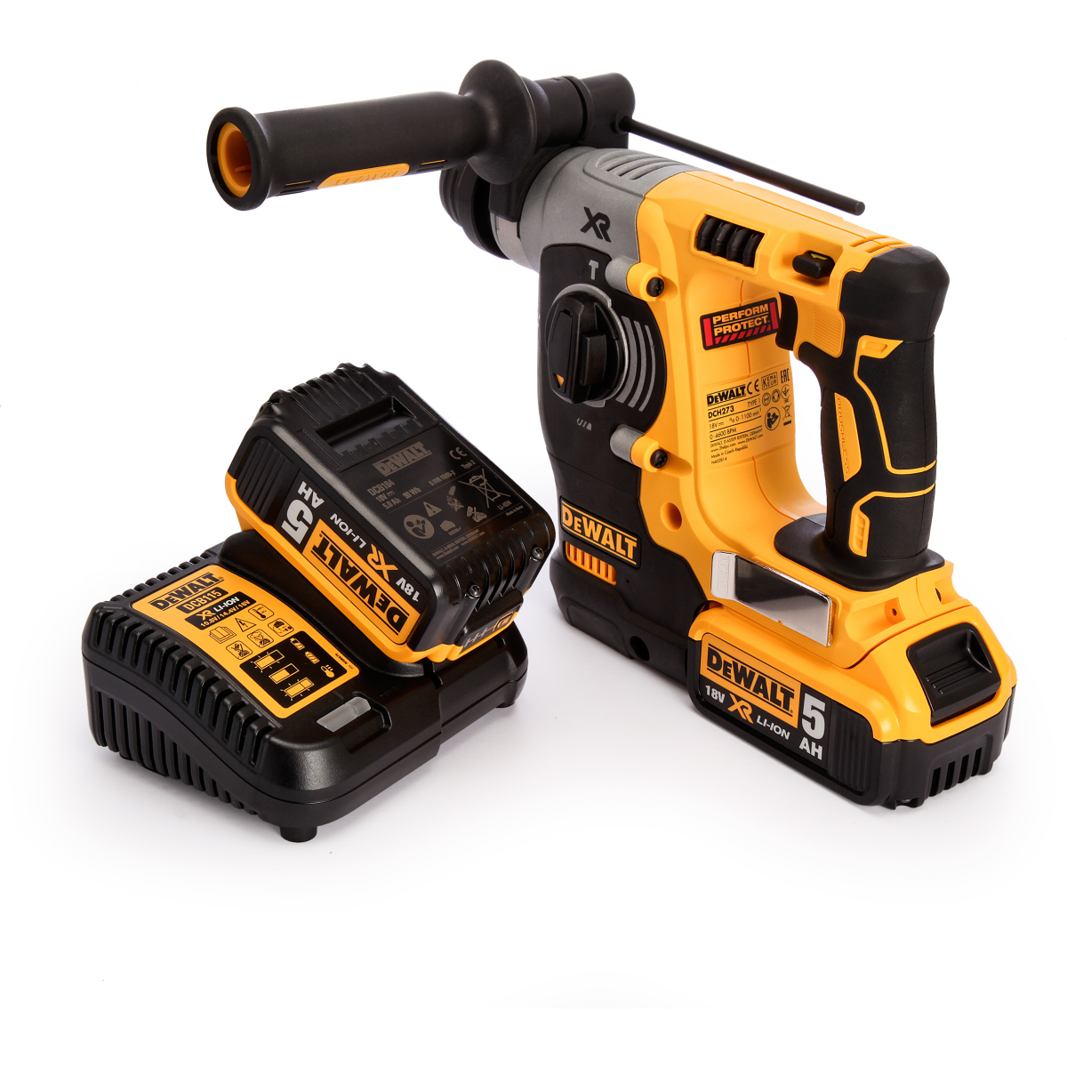 Dewalt DCH273P2 18V Brushless 3-Function SDS+ Hammer with 2x 5.0Ah Batteries in Carry Case