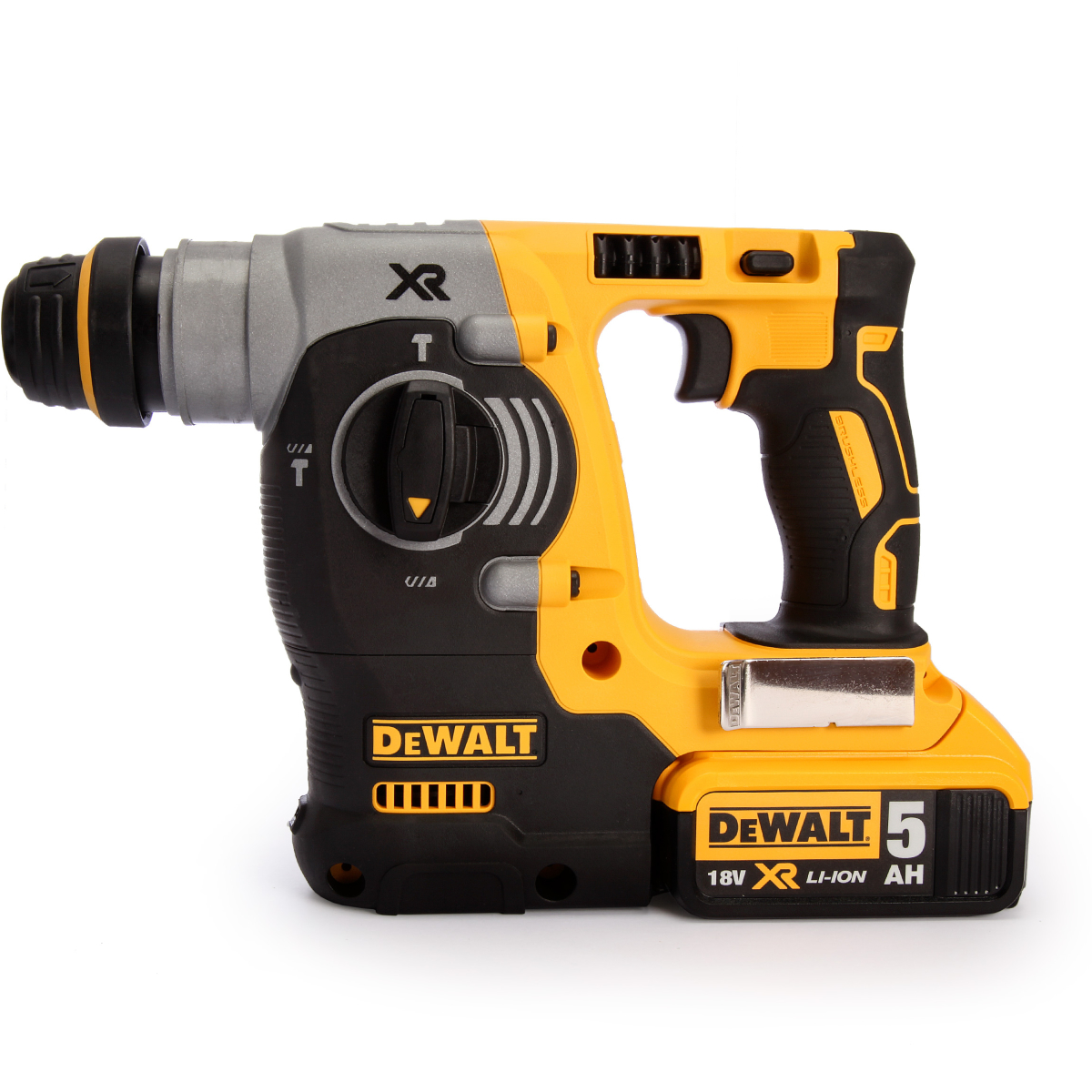 Dewalt DCH273P2 18V Brushless 3-Function SDS+ Hammer with 2x 5.0Ah Batteries in Carry Case
