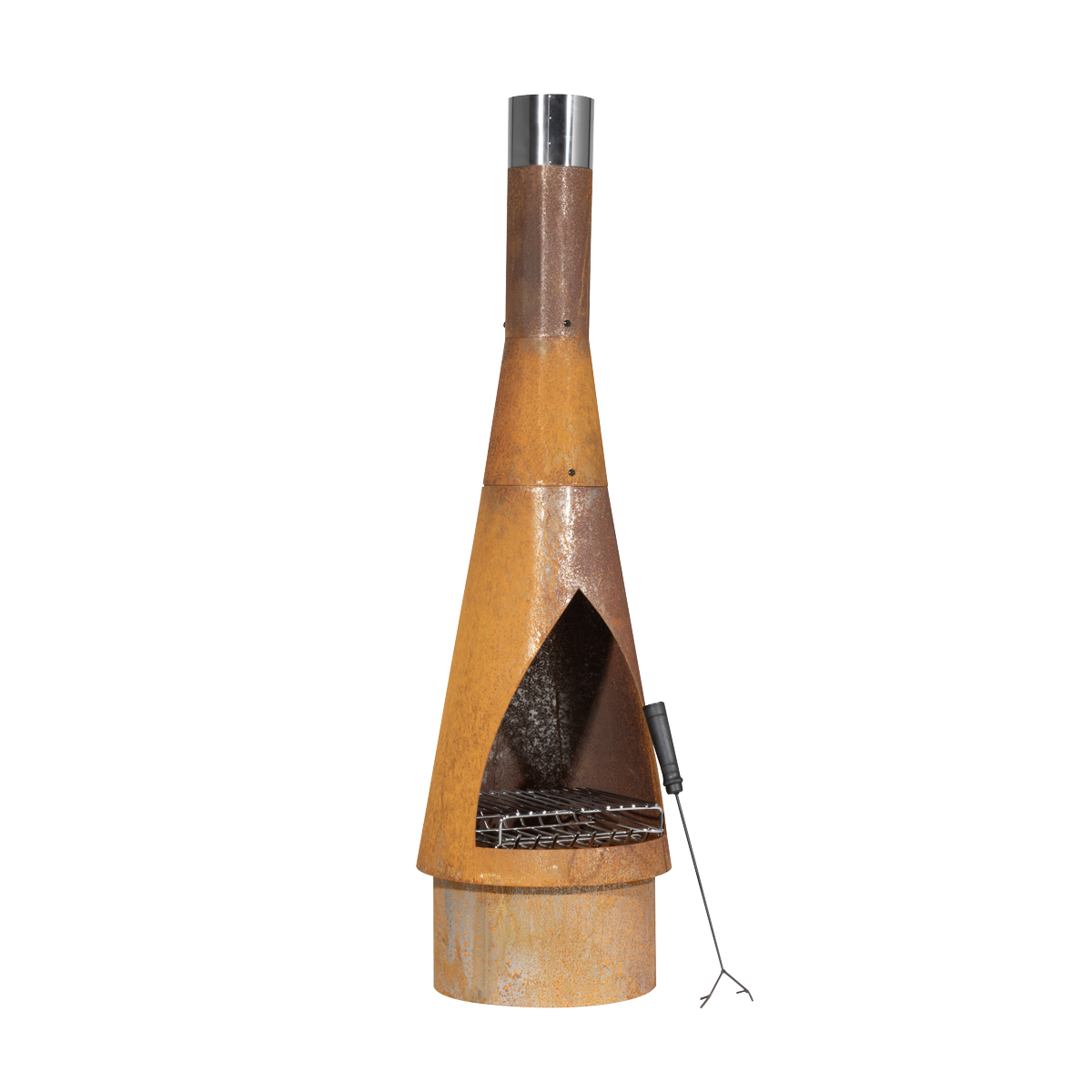 Sealey DG110 Dellonda Outdoor/Garden/Patio Conical Chiminea, Fireplace, Fire Pit, Heater, H127cm - Corten Steel
