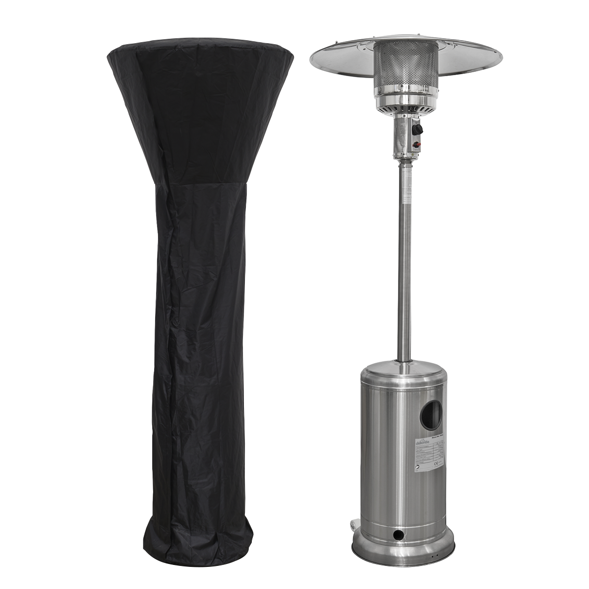 Sealey DG221 Dellonda Freestanding Gas Patio Heater 13kW with Wheels Supplied with Cover, Stainless Steel
