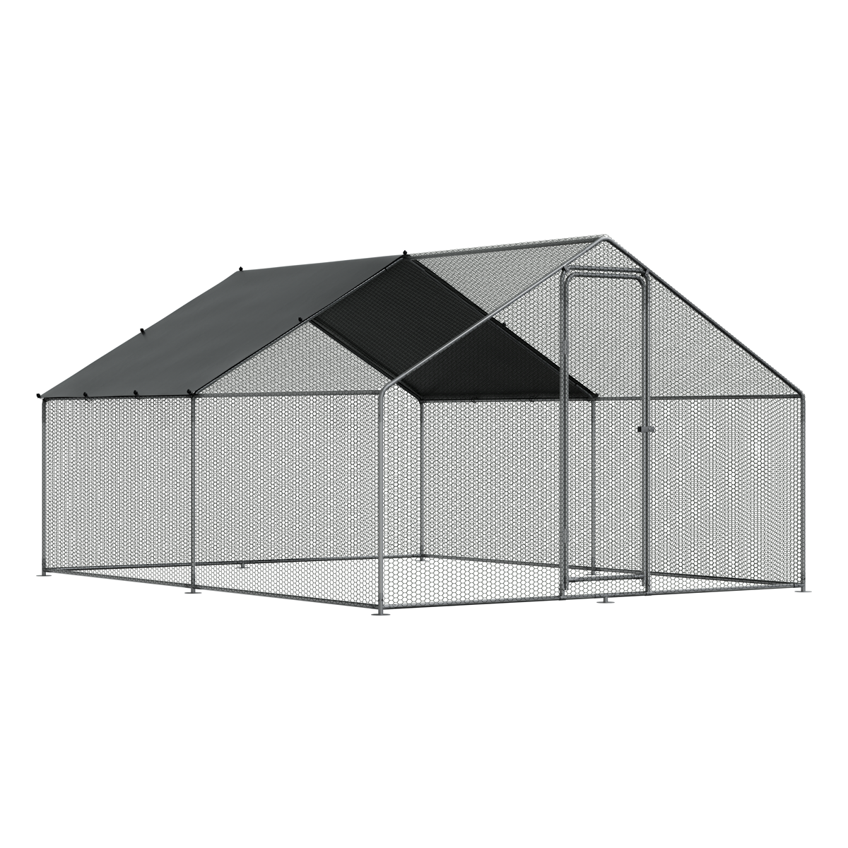 Sealey DG279 Dellonda Walk-In Galvanized Steel Chicken Run with Roof Cover & PVC Coated Chicken Wire