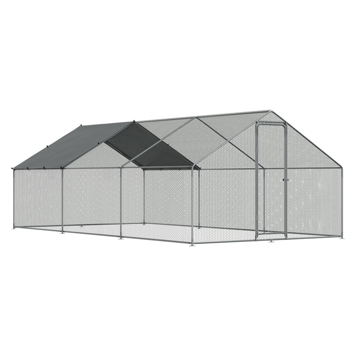 Sealey DG280 Dellonda Walk-In Galvanized Steel Chicken Run with Roof Cover & PVC Coated Chicken Wire