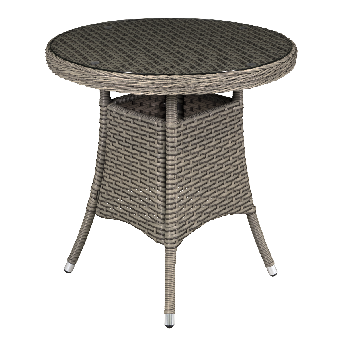 Sealey DG65 Dellonda Chester Rattan Wicker Round Outdoor Table with Tempered Glass Top