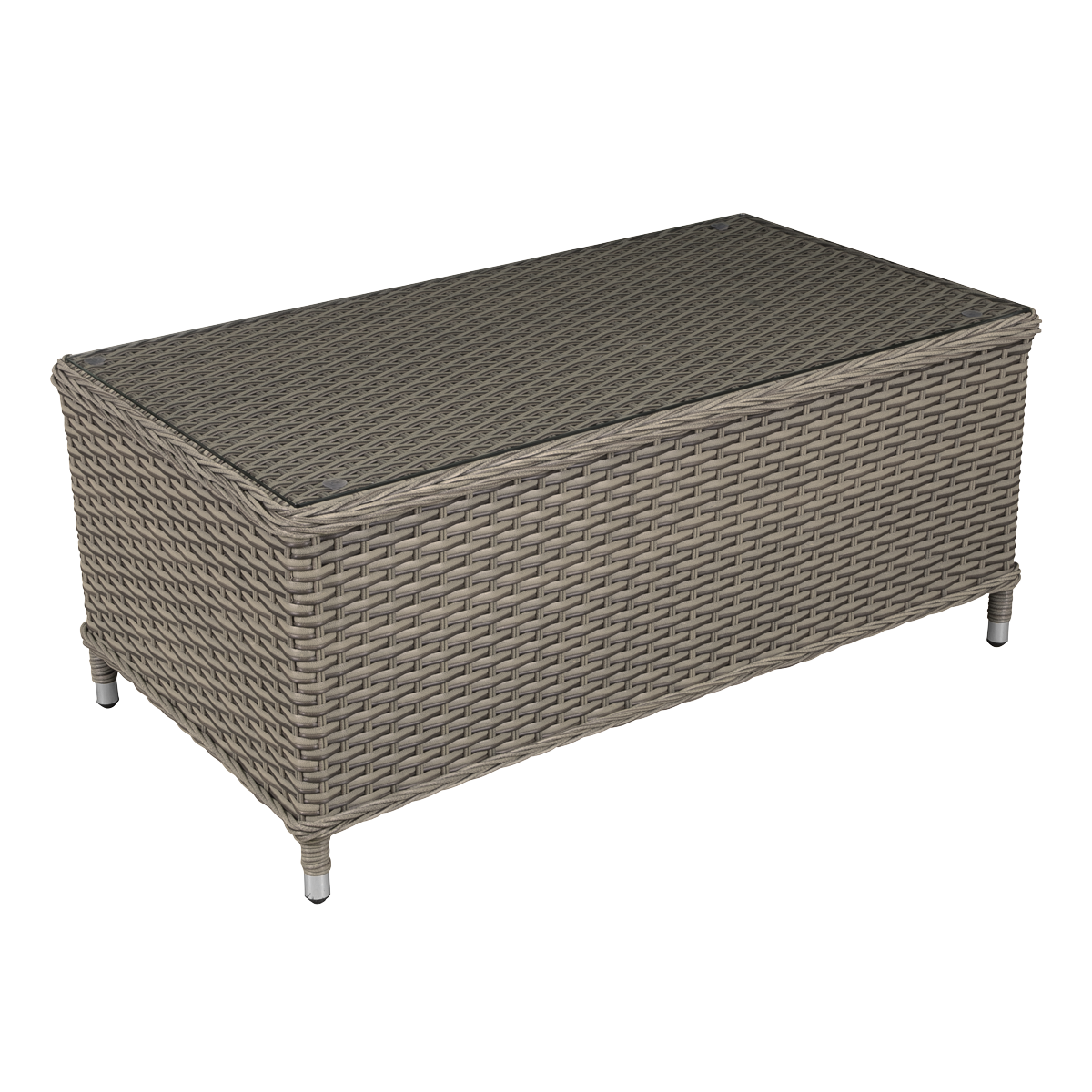 Sealey DG71 Dellonda Chester Rattan Wicker Outdoor Balcony Table with Tempered Glass Top