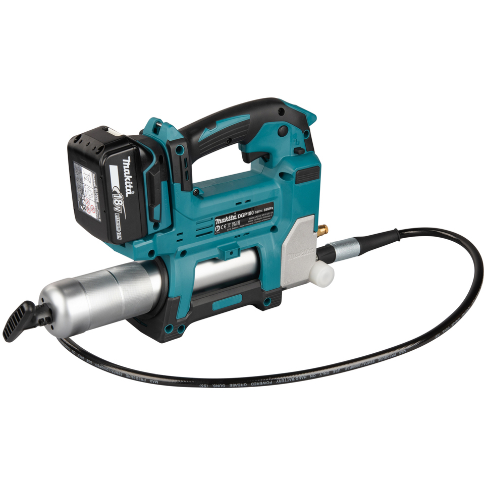 Makita DGP180RT 18V LXT Grease Gun with 1 x 5Ah Battery and Charger 69MPa