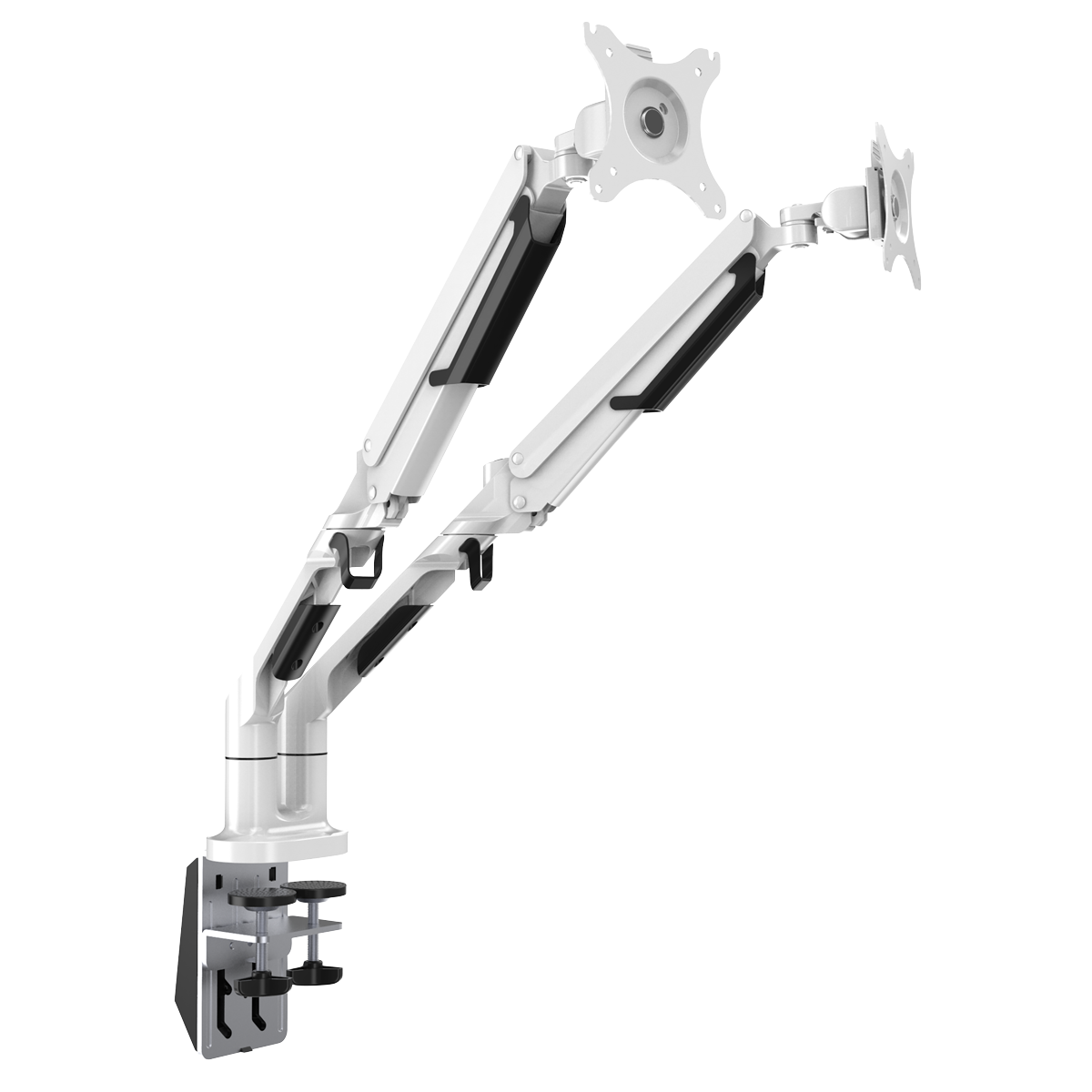 Sealey DH27 Dellonda Adjustable Double Monitor Arm with 360 Rotation - White