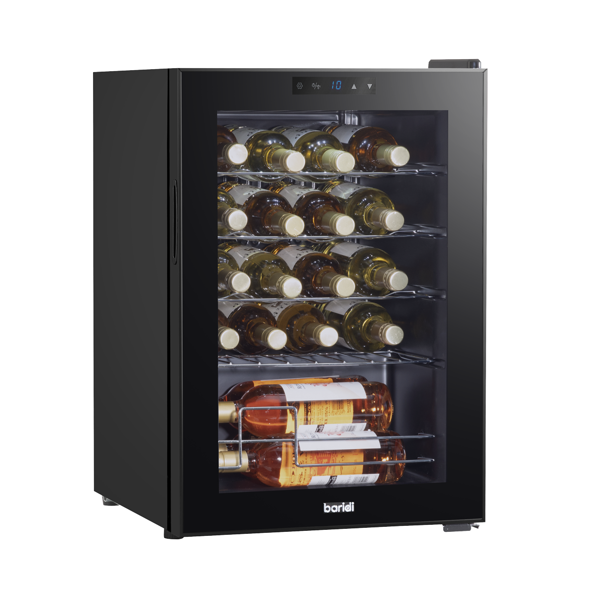 Sealey DH8 Baridi Wine Cooler/Fridge, Digital Touchscreen Controls, LED Light, 20 Bottle - Black