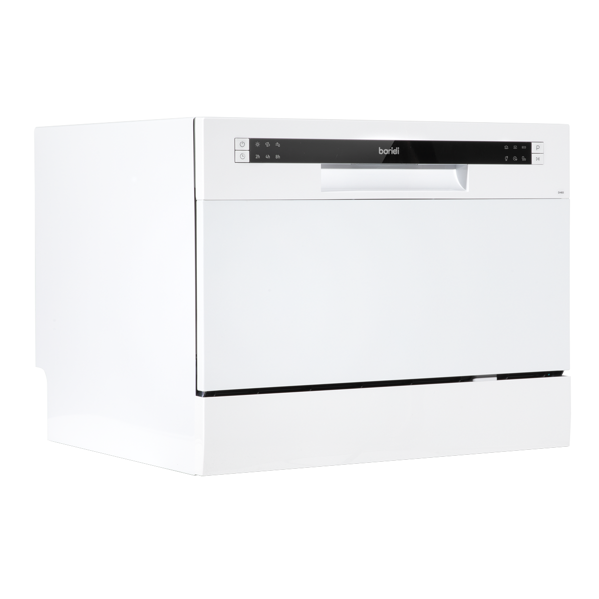 Sealey DH83 Baridi Compact Tabletop Dishwasher 6 Place Settings, 6 Programmes, Low Noise, 6.5L Cycle, Start Delay - White