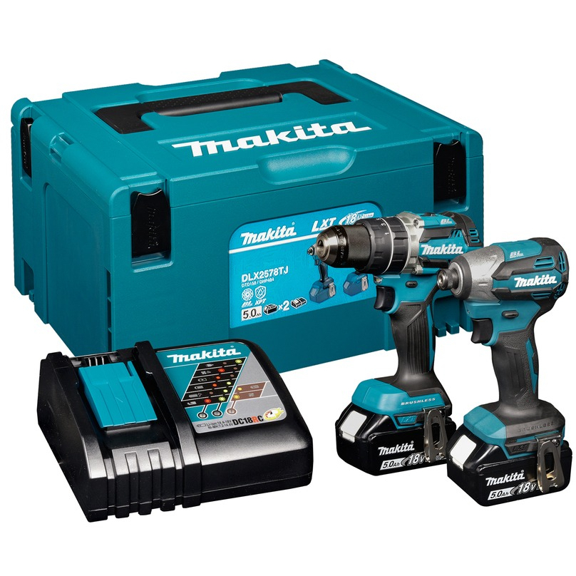 Makita DLX2578TJ 18v DHP484 & DTD158 Twin Pack With 2 x 5ah Batteries In Makpac 