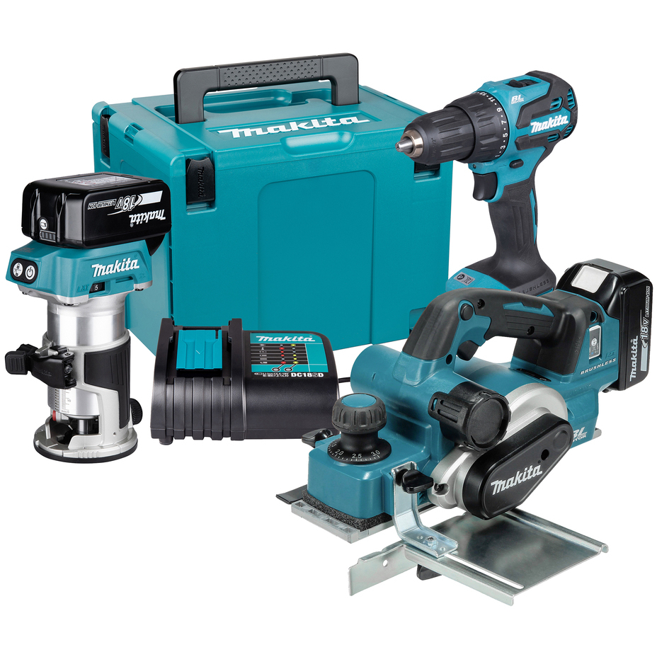 Makita DLX3193TJ 18V LXT 3 Piece Combo Kit with 2x 5.0Ah Batteries and Charger in Makpac Case