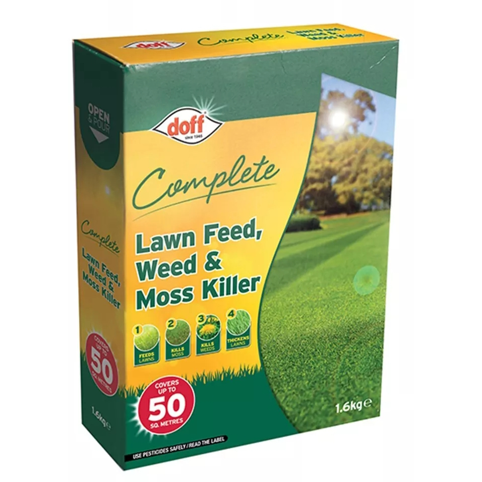 Doff F-LM-50-DOF Complete Lawn Feed, Weed and Moss Killer 1.6kg (50 Sq Mtrs) DOFLM050