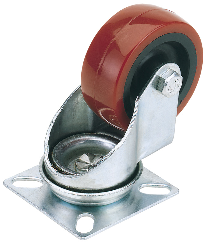 Draper 65508 60550P 50mm Dia. Swivel Plate Fixing Polyurethane Wheel  S.W.L 50kg