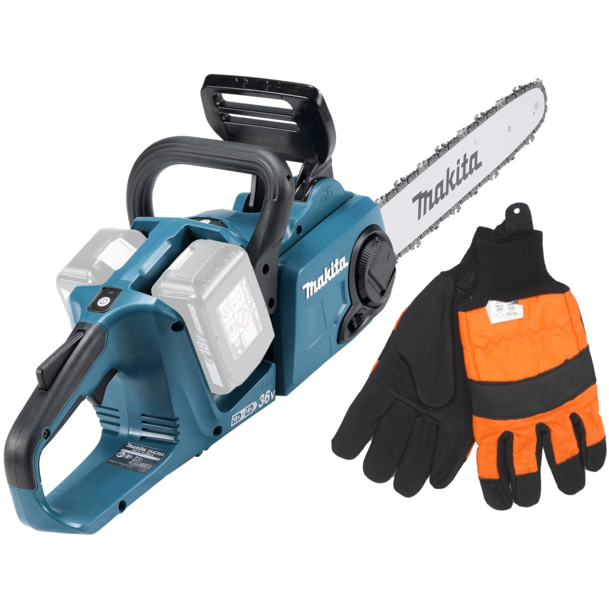 Makita DUC353Z Body Only 18Vx2 (36V) LXT 35cm Chainsaw + FREE Chainsaw Gloves