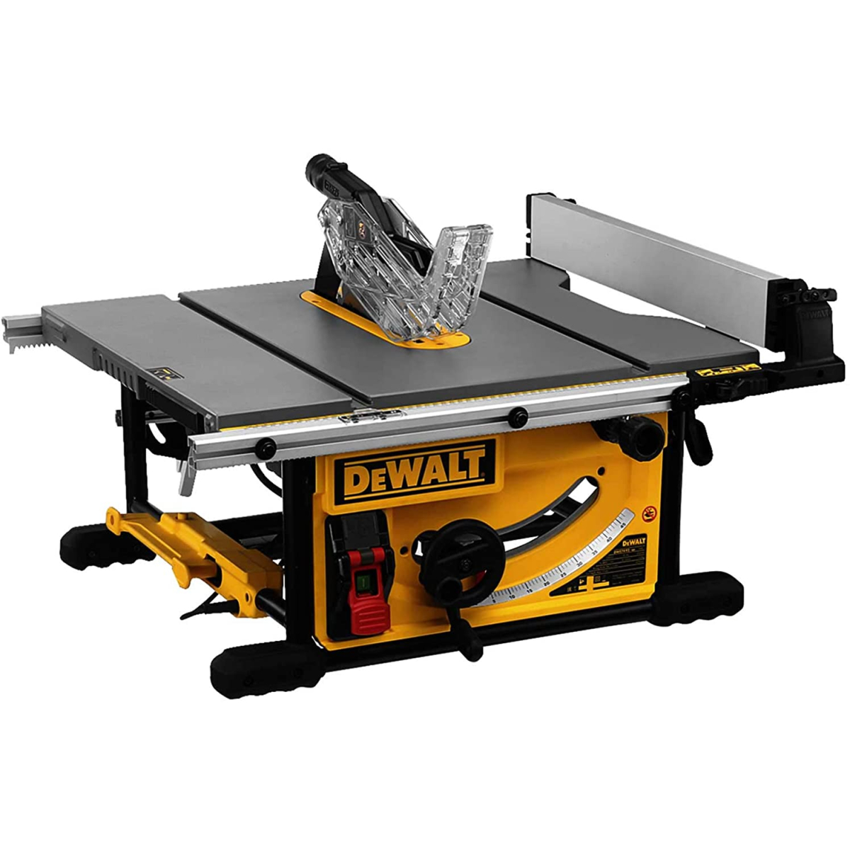Dewalt DWE7492-GB 240V 250mm Portable Table Saw with DWE74912 Scissor Stand