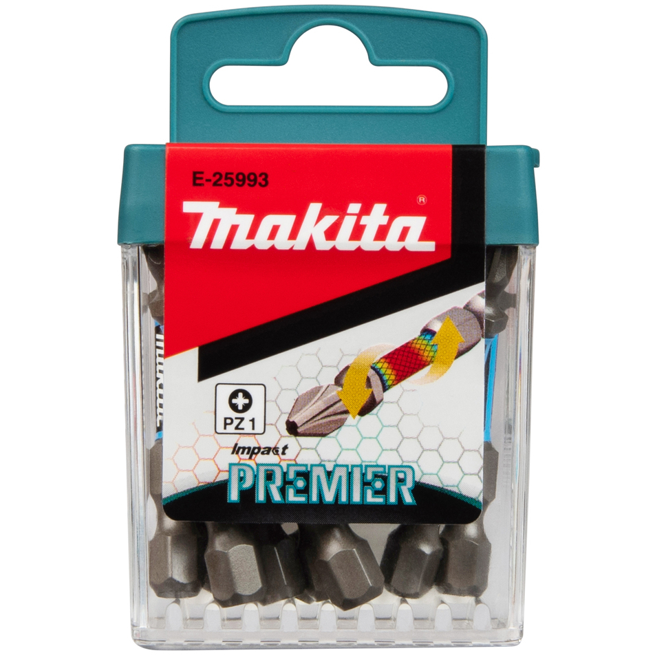 Makita E-25993 Impact Premier Torsion Bit PZ1 x 50mm, 10pc