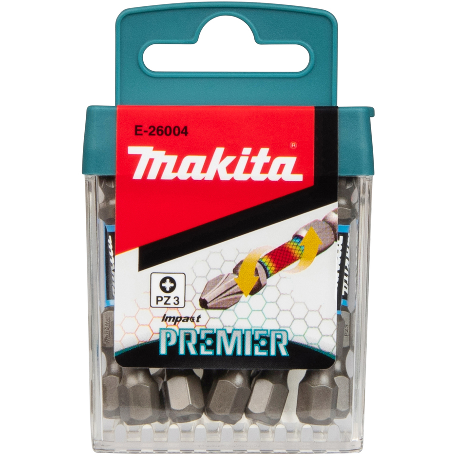Makita E-26004 Impact Premier Torsion Bit, PZ3 x 50mm, 10pc