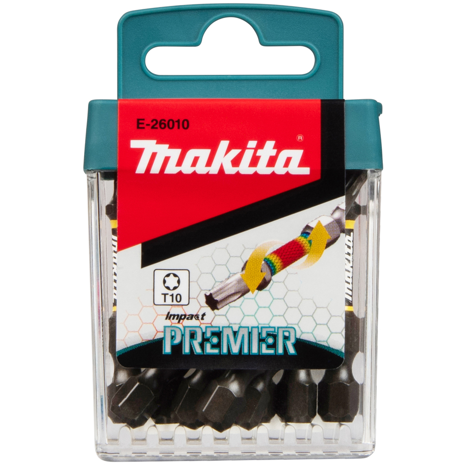 Makita E-26010 Impact Premier Torsion Bit, T10 x 50mm, 10pc