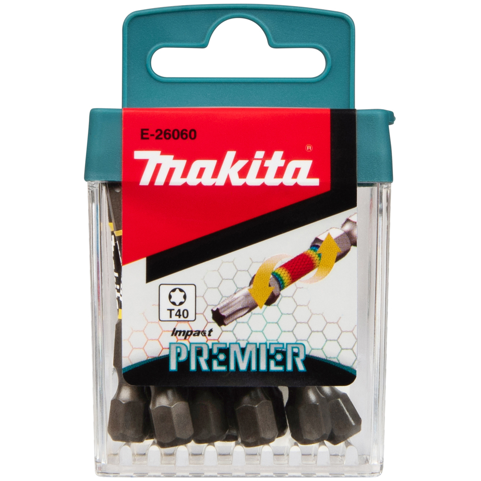 Makita E-26060 Impact Premier Torsion Bit, T40 x 50mm, 10pc
