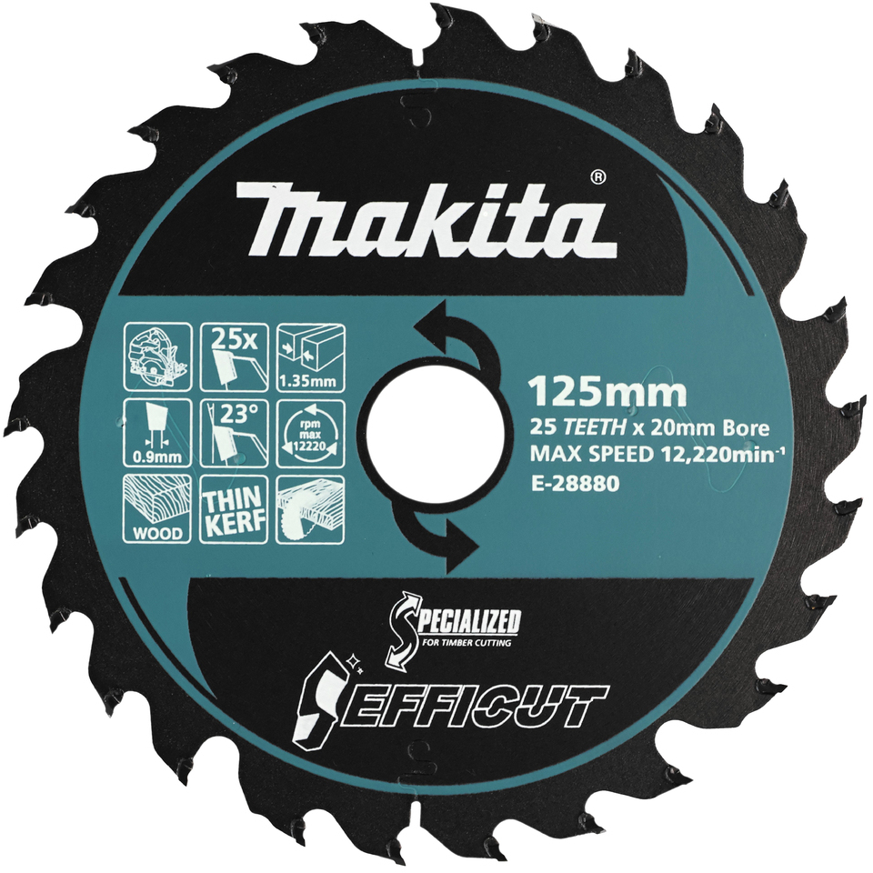 Makita E-28880 125mm x 20mm 25T TCT Efficut Circular Saw Blade