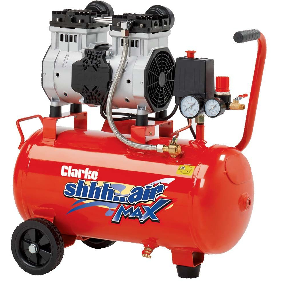 Clarke 2242040 SHHH24/150 Shhh Air Max 7cfm 24 Litre 1.5HP Low Noise Compressor (230V)