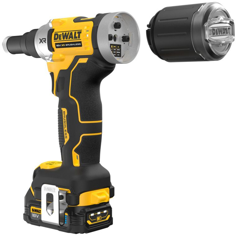DeWalt DCF414E2T-GB 18v XR 1/4" (6.3mm) Brushless Riveter - 2 x Compact Powerstacks In TSTAK
