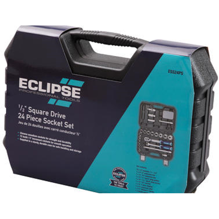 Eclipse ESS24PS Professional Tools ½'' Square Drive 24 Piece Socket Set (Imperial)