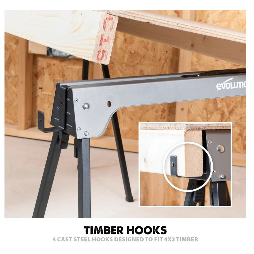 Evolution 005-0003 Metal Folding Sawhorse Stand (Twin Pack)