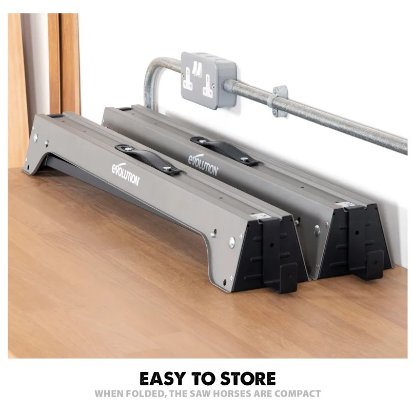 Evolution 005-0003 Metal Folding Sawhorse Stand (Twin Pack)