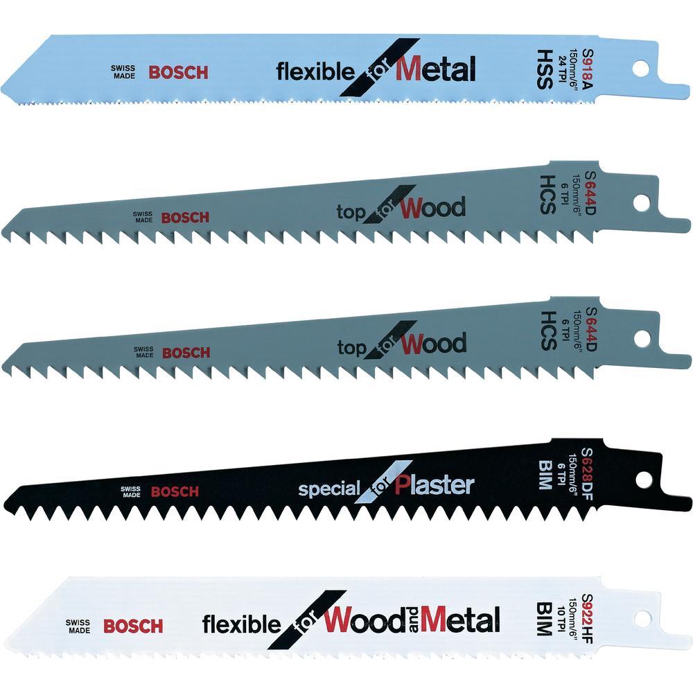 Bosch F016800307 Blade set - 2 x wood, 1 x wood/metal, 1 x metal, 1 x plaster (Keo)