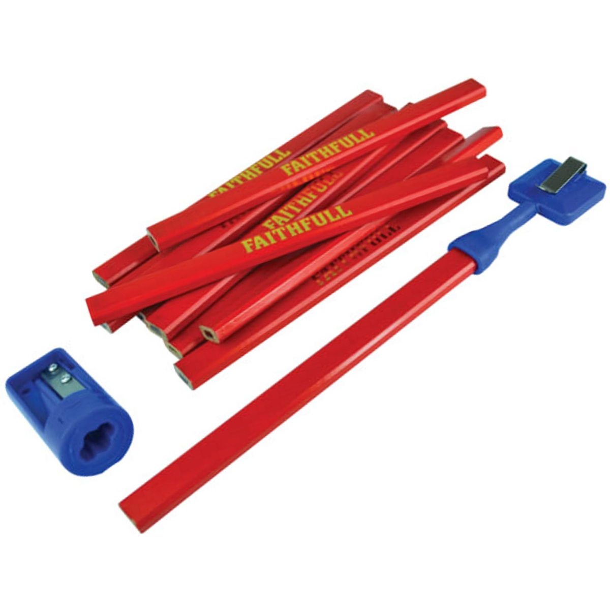 Faithfull FAICPRKIT Carpenter's Pencil Kit Red / Medium (Pack 12)