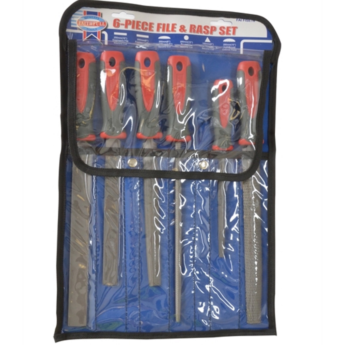 Faithfull FAIFISET6 File & Rasp Set 6 In Plastic Wallet