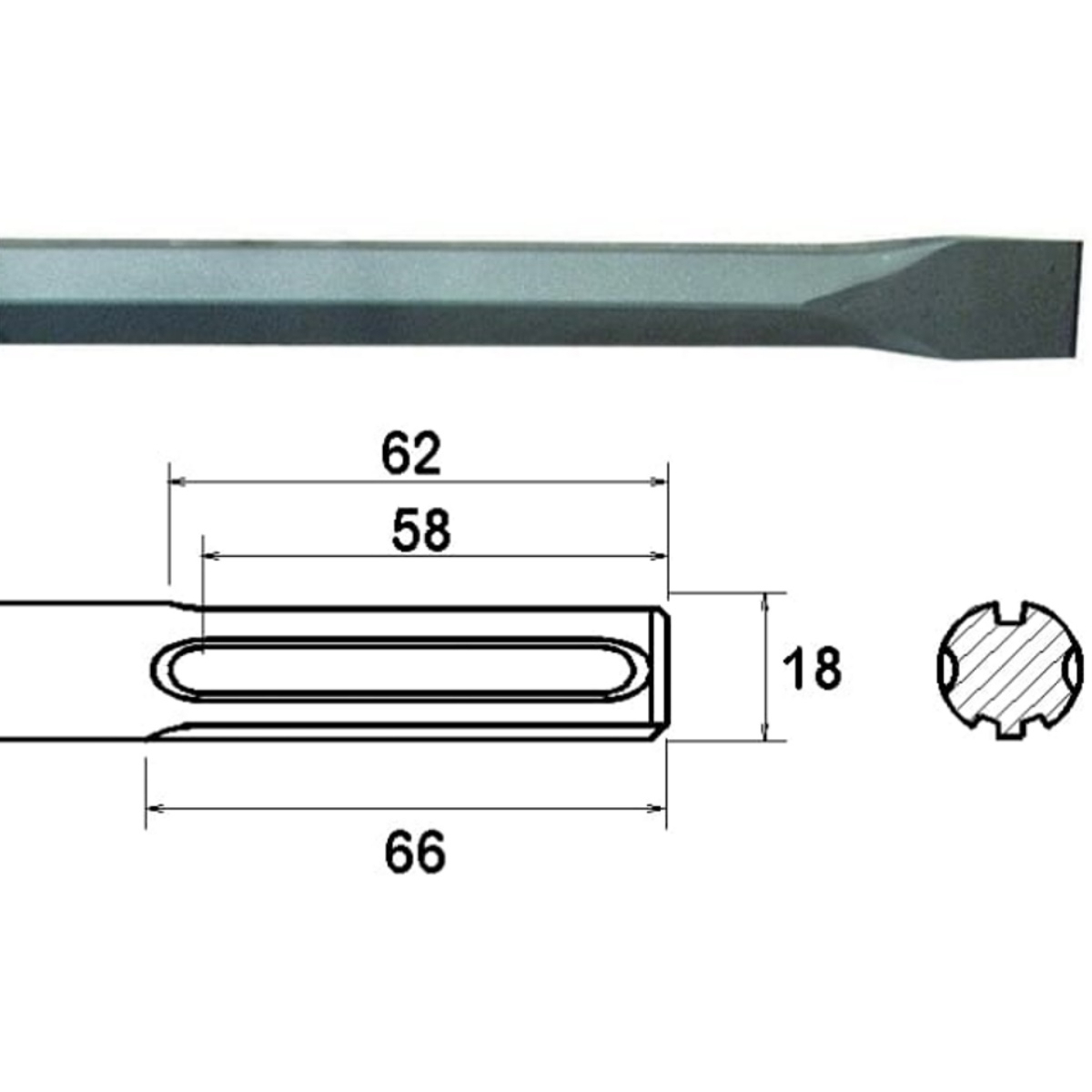 Faithfull FAIMAXC400 SDS Max Chisel 400mm