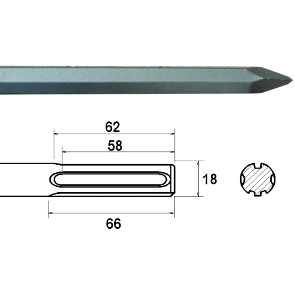 Faithfull FAIMAXP400 SDS Max Point 400mm