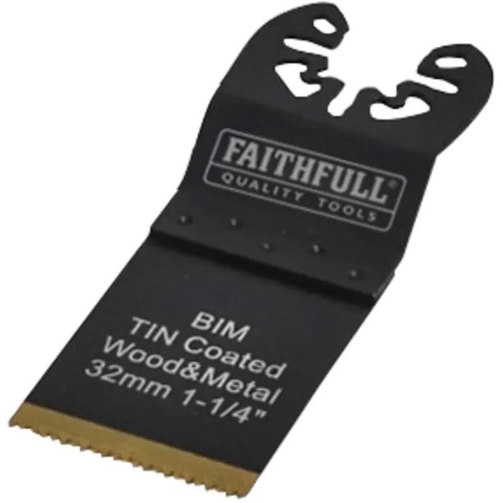 Faithfull FAIMFBM32 Multi-Functional Tool Bi-Metal Flush Cut TiN Coated Blade 32mm