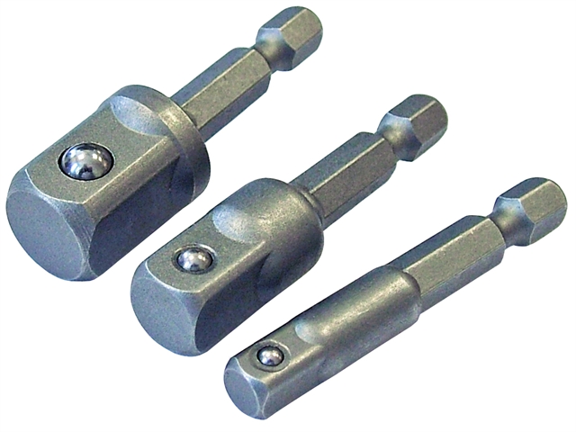 Faithfull FAISBSOCDRIV Hex to Square Drive Adaptor Set of 3