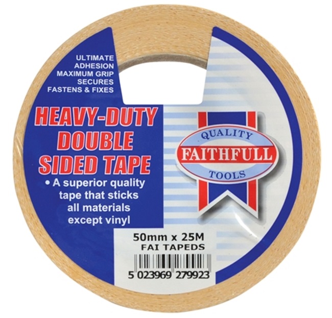 Faithfull FAITAPEDS Double Sided Tape Heavy-Duty 50mm x 25m