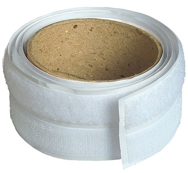 Faithfull FAITAPEHLW Hook & Loop Self Adhesive Tape 20mm x 1m White