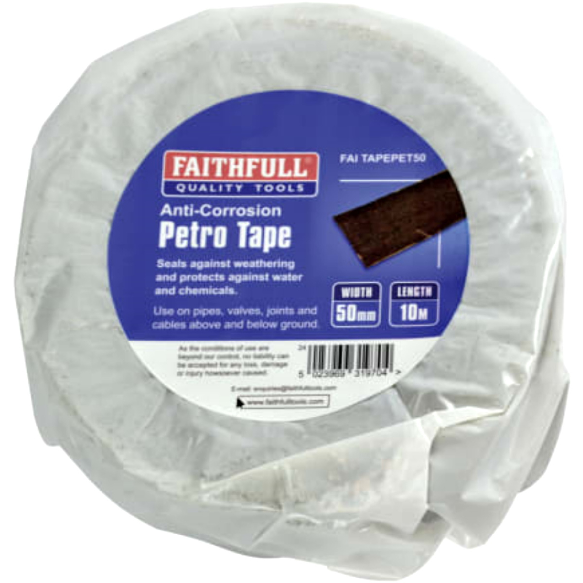 Faithfull 08245010TB Petro Anti-Corrosion Tape 50mm x 10m FAITAPEPET50