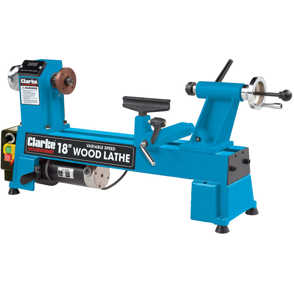 Clarke 6501661 CWL460 18" (460mm) Variable Speed Wood Turning Lathe 550W 230V