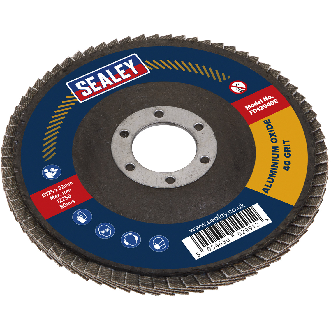 Sealey FD12560E Flap Disc Aluminium Oxide Ø125mm Ø22mm Bore 60Grit