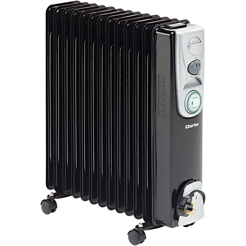 Clarke 6934011 BR13 2.5kW 13 Fin Black Oil Filled Radiator 