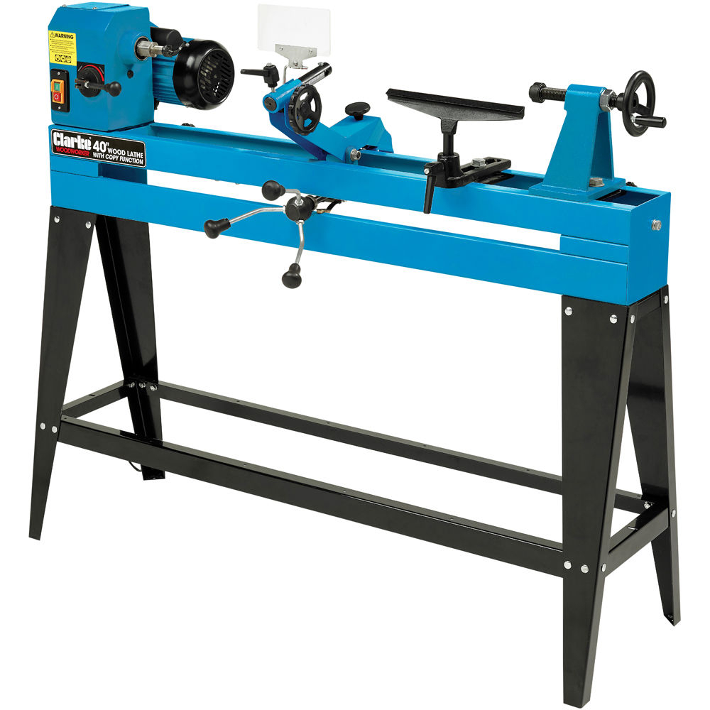 Clarke 6500689 CWL1000CF 40" 1000mm Wood Lathe with Variable Speed & Copy Follower 230V