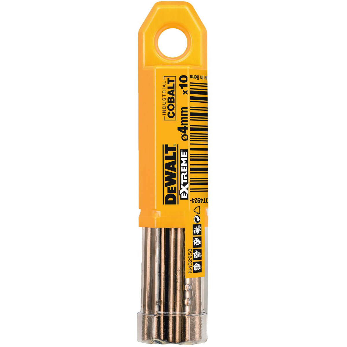 DeWalt DT4924-QZ Pack10 x 4mm HSS E Cobalt Metal Drill Bits
