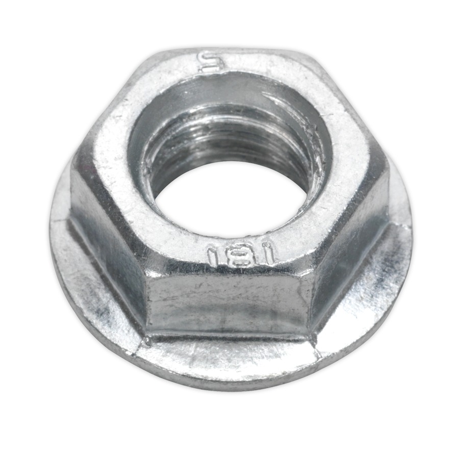Sealey FN12 Flange Nut Serrated M12 Zinc DIN 6923 Pack of 50