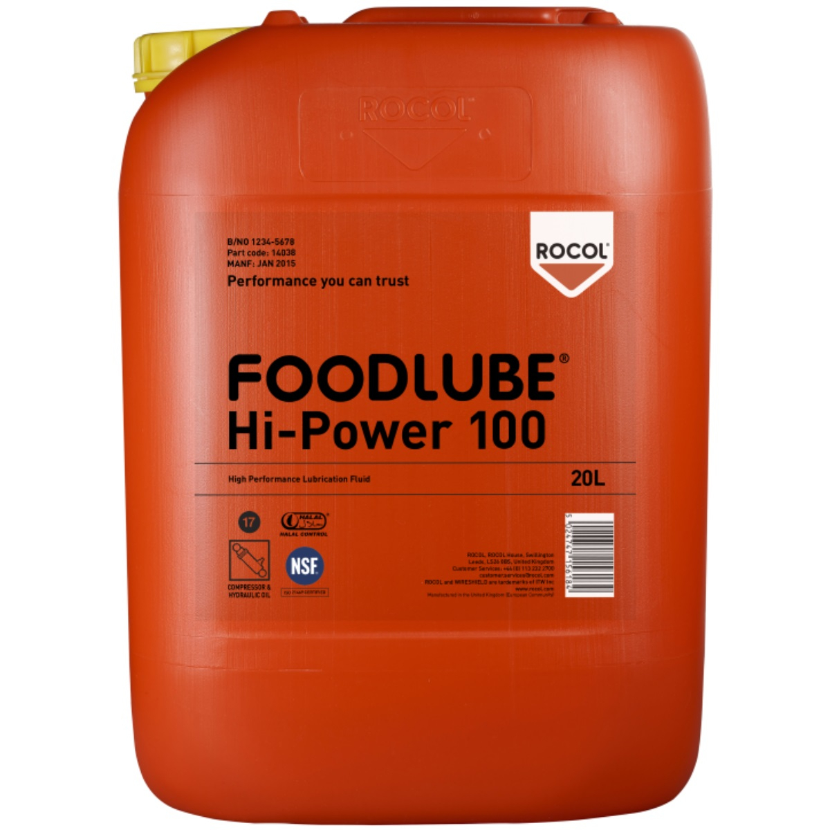 Rocol 15945 Foodlube Hi-Power 100 Lubricant (NSF Registered) 20ltr