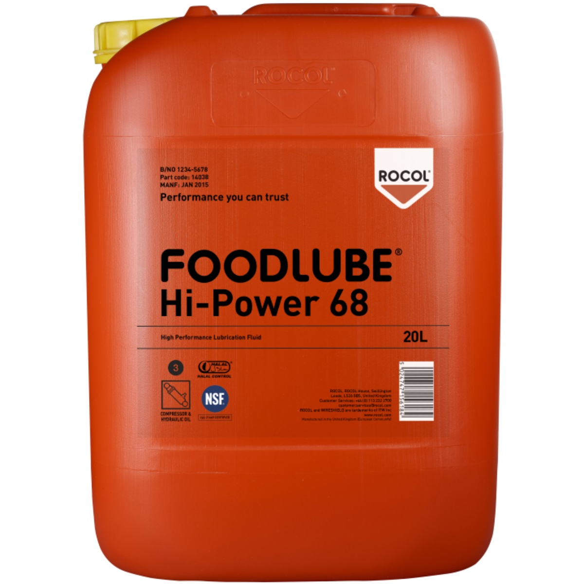 Rocol 16005 Foodlube Hi-Power 68 Lubricant (NSF Registered) 20ltr