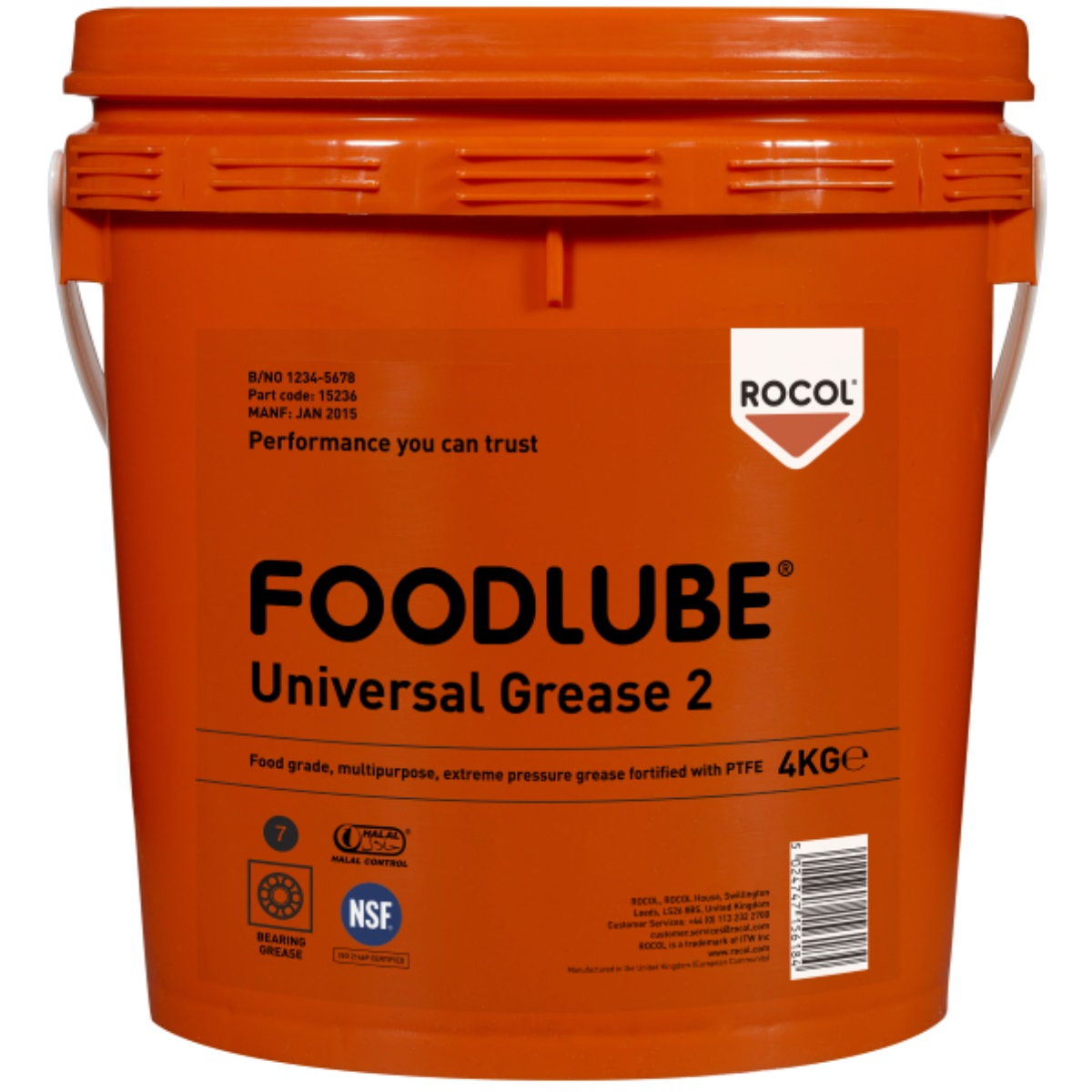 Rocol 15236 Foodlube Universal 2 Food Grade Bearing Grease (NSF Registered) 4kg